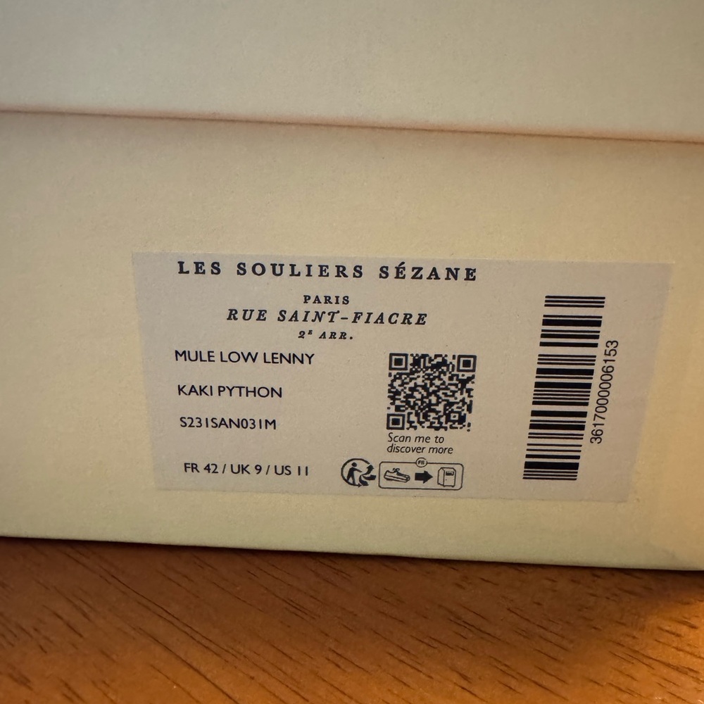 Sezane Olive Green Python Snake Print Sandals- Wo… - image 4
